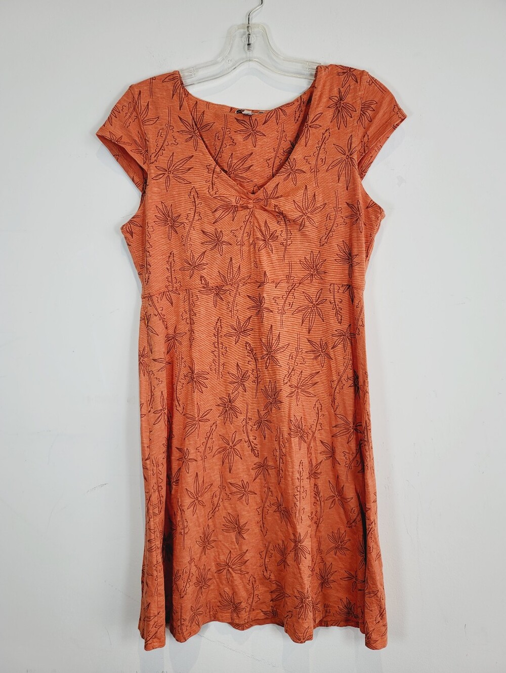 Toad&Co Orange Floral Midi Dress